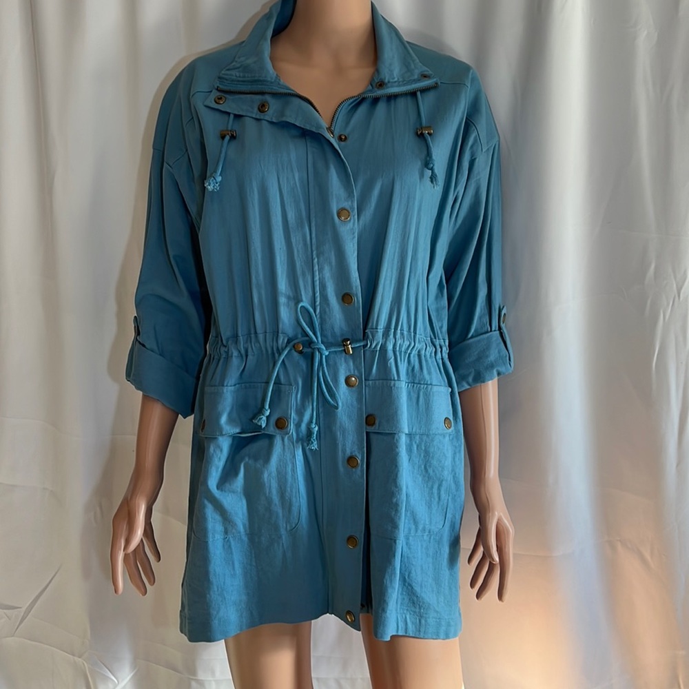 GH Bass & co lightweight woman’s blue long jacket size M